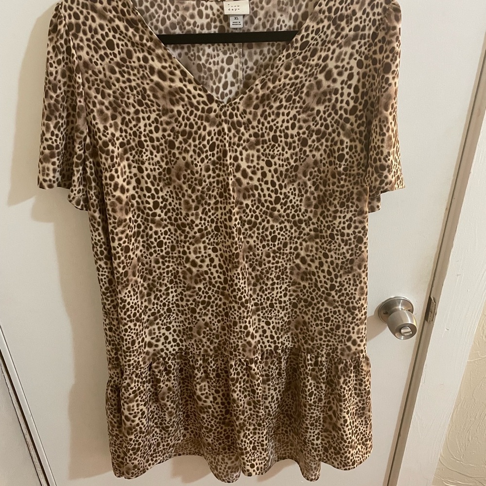 Drop Waist Leopard Print Dress